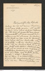 Nachlass Franz Steindachner, Brief von Grigore Antipa an Franz Steindachner (29.11.1904), Inv.Nr. 13.04, Seite 1